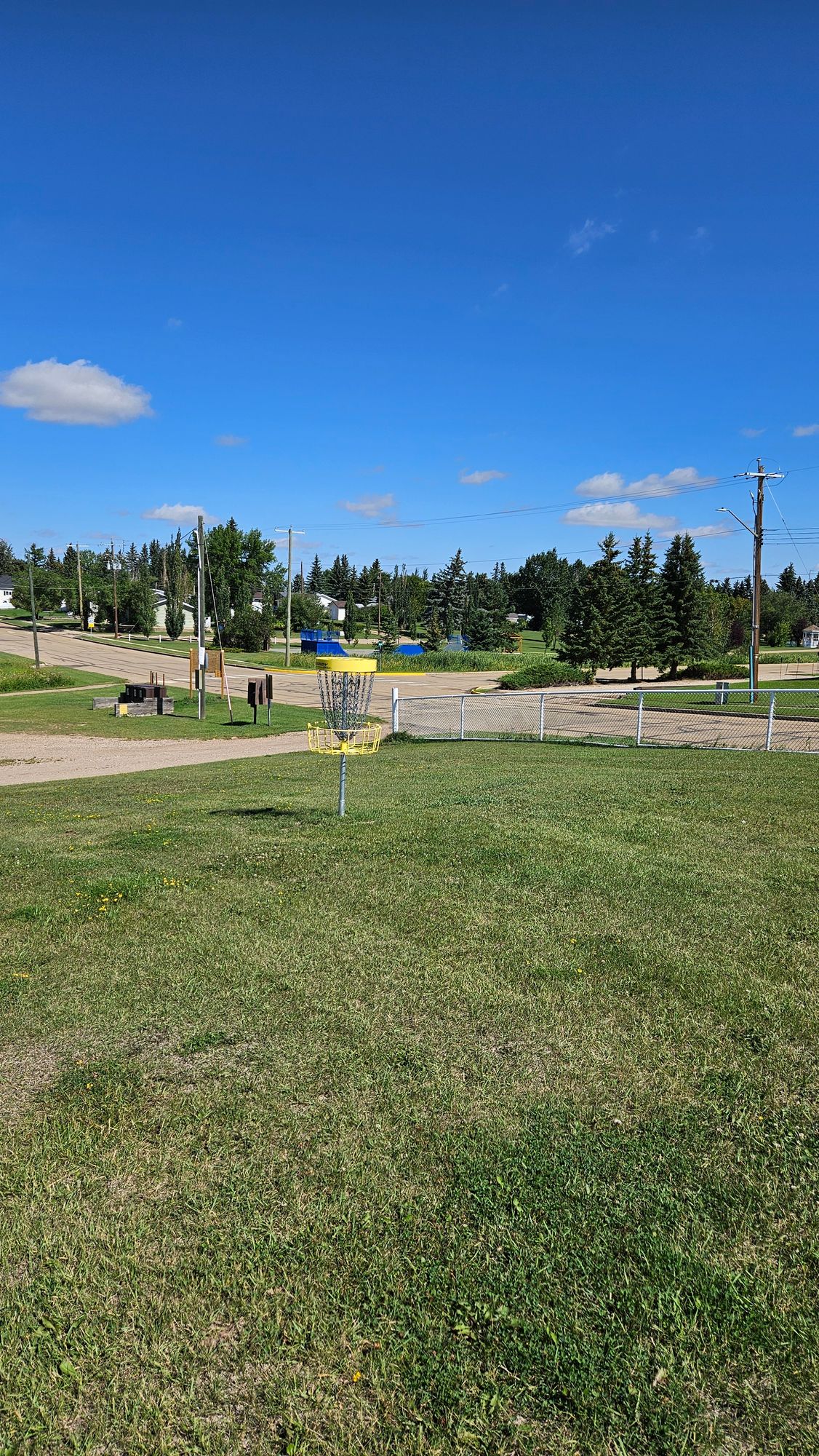 Hole 6 Basket looking from fairway