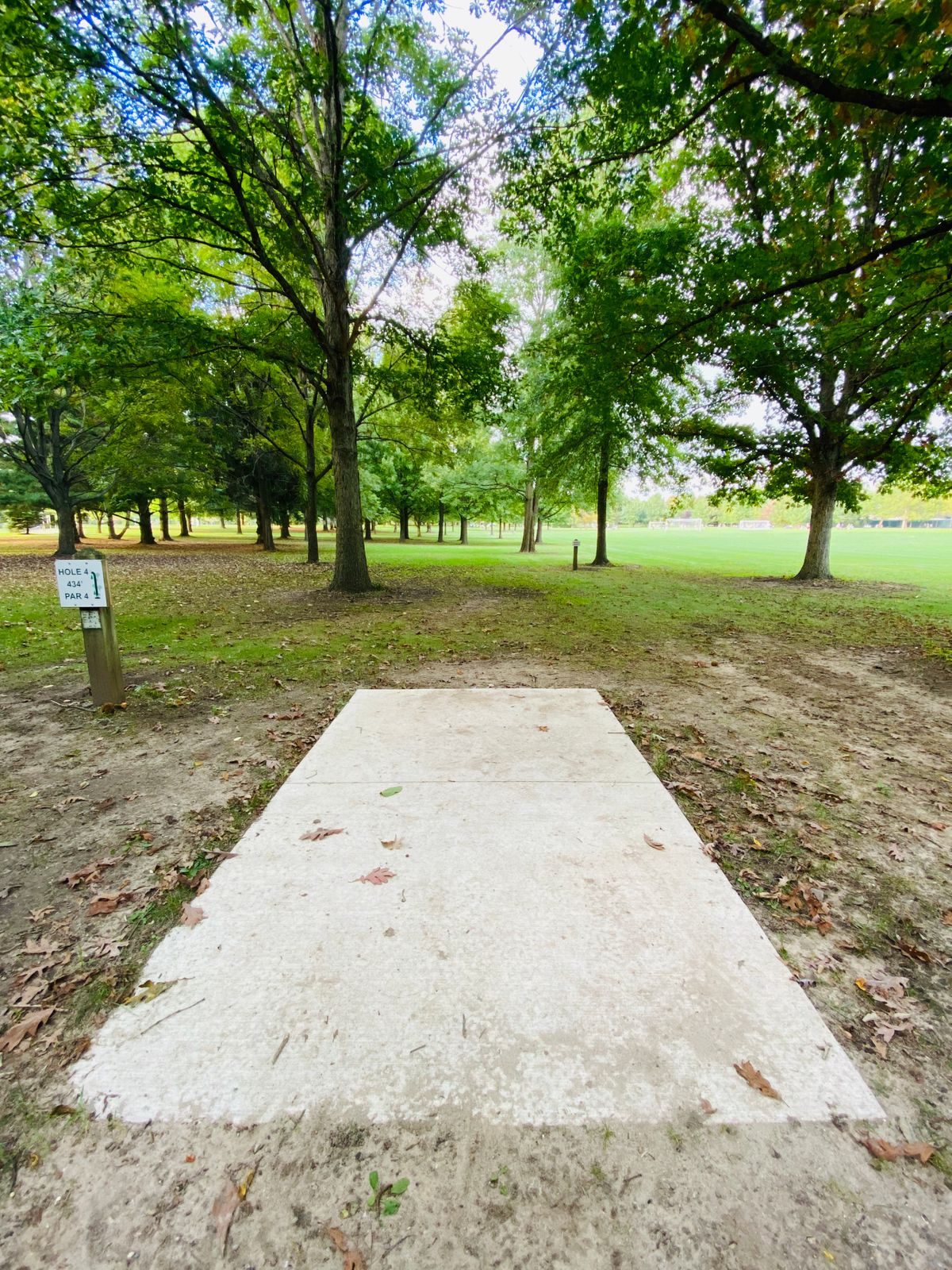 Hole #4 red tee. 434’ through mature trees.
