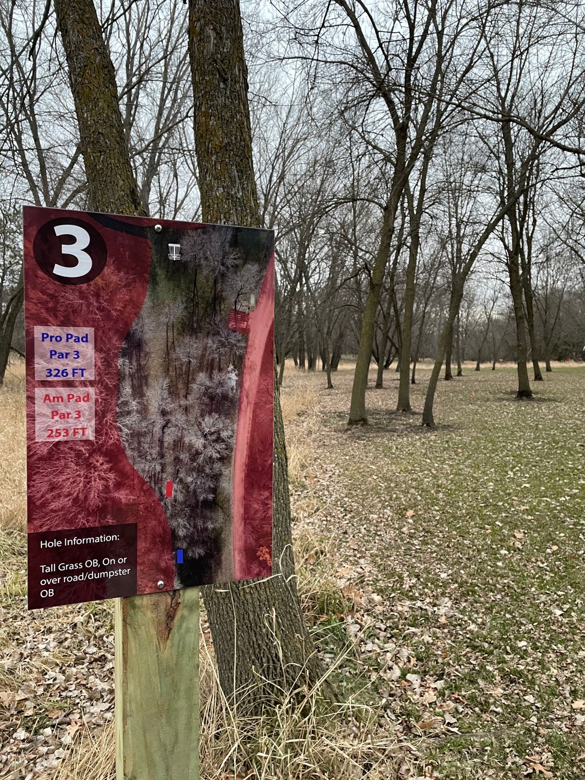 Hole 3 tee sign
