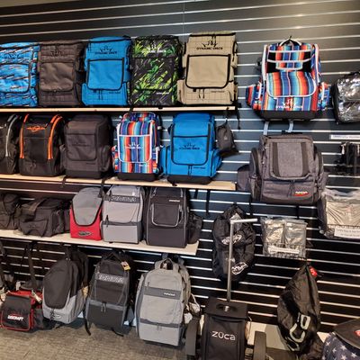 Bags, backpacks, and carts.