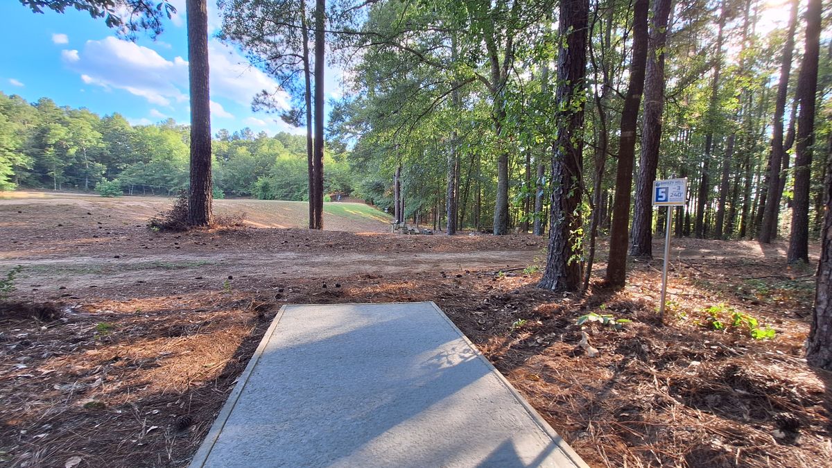 Hole #5 tee
Pond to the left is OB