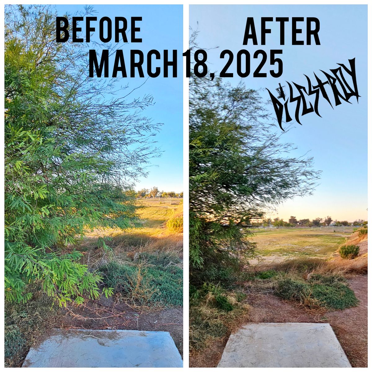 Hole 3 is now playable. 3/18/25 I trimmed the tree back. Your welcome. Jeff Discstroy Dg