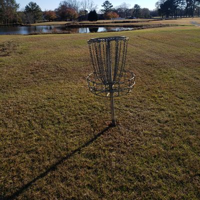 #1 basket looking at tee pad.