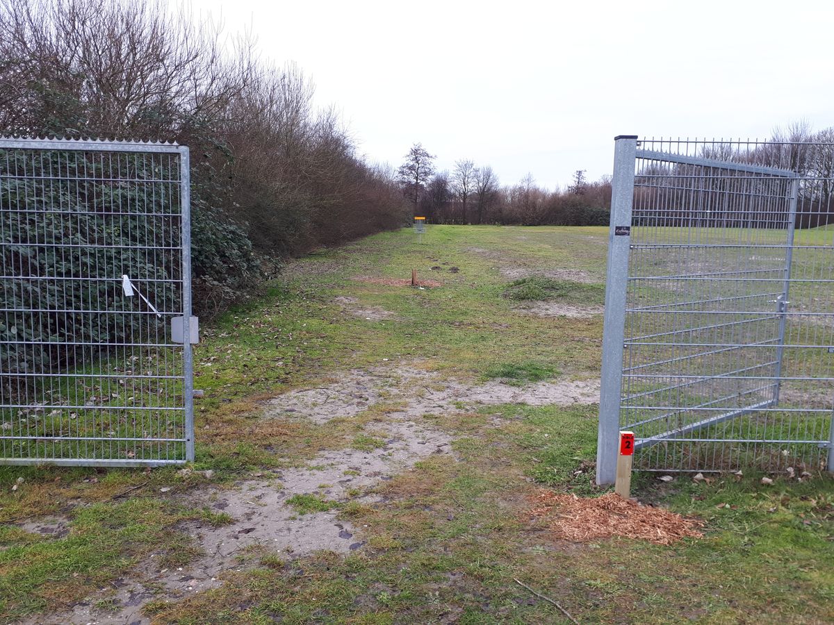 Hole 2 red layout tee whot through the gate. One of a kind.
