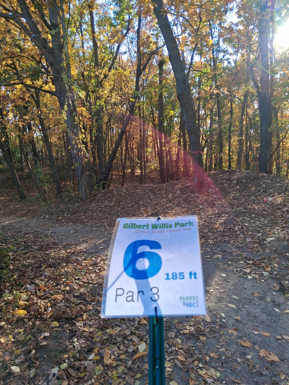 Hole 6 long right down the path  and up the walking path