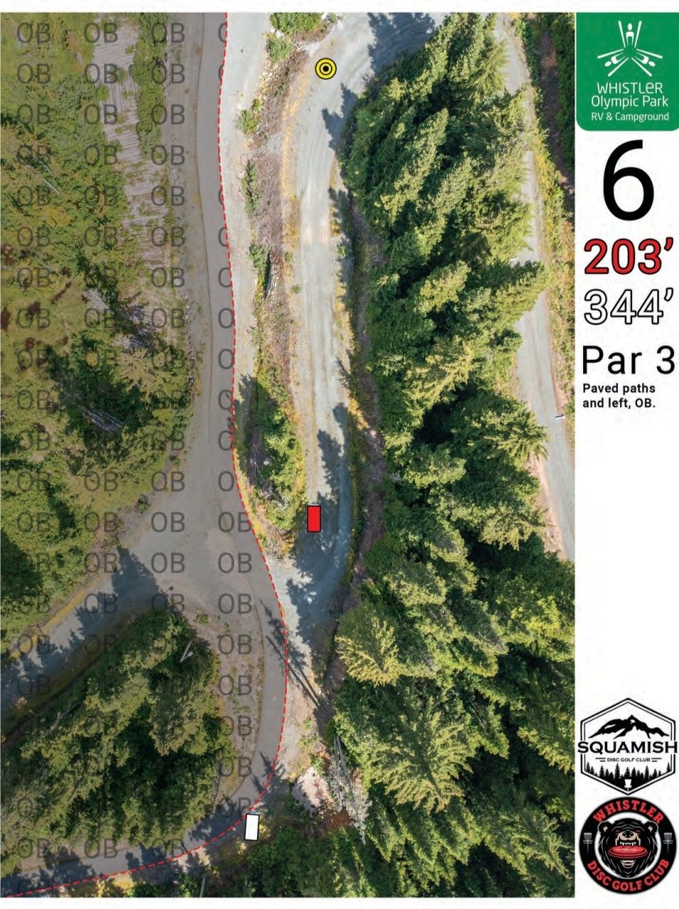 Tee sign for hole 6.