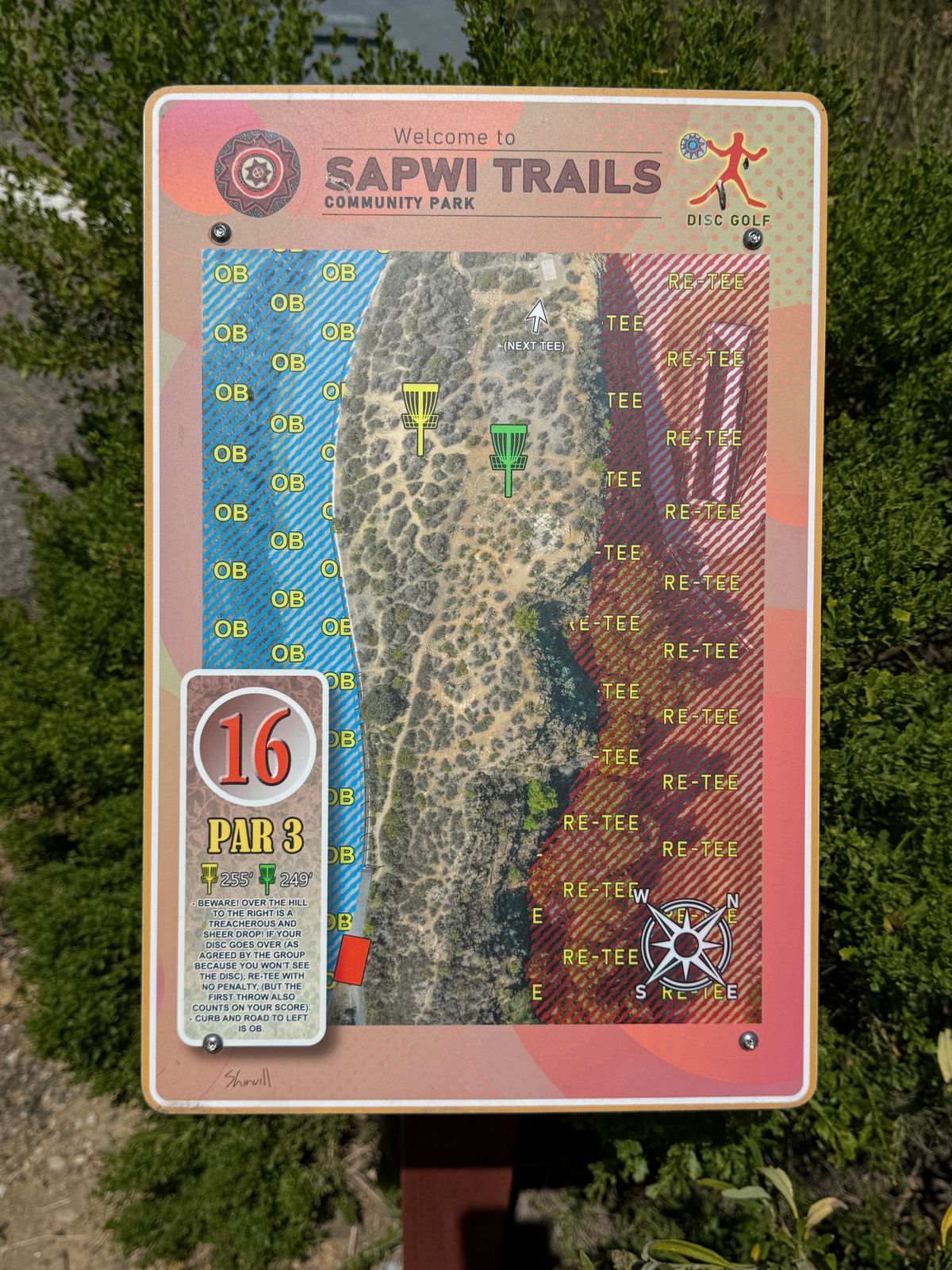 Sign hole 16