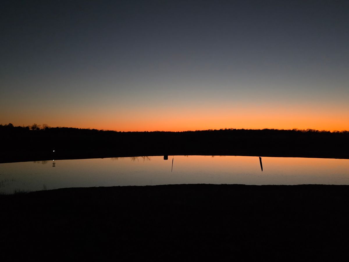 hole 6 basket on left.  hole 5 double mando flags on right