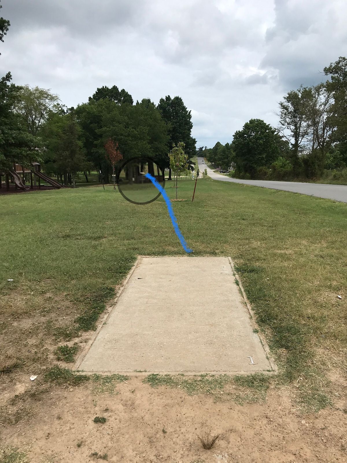 Hole one basket zoomed in.