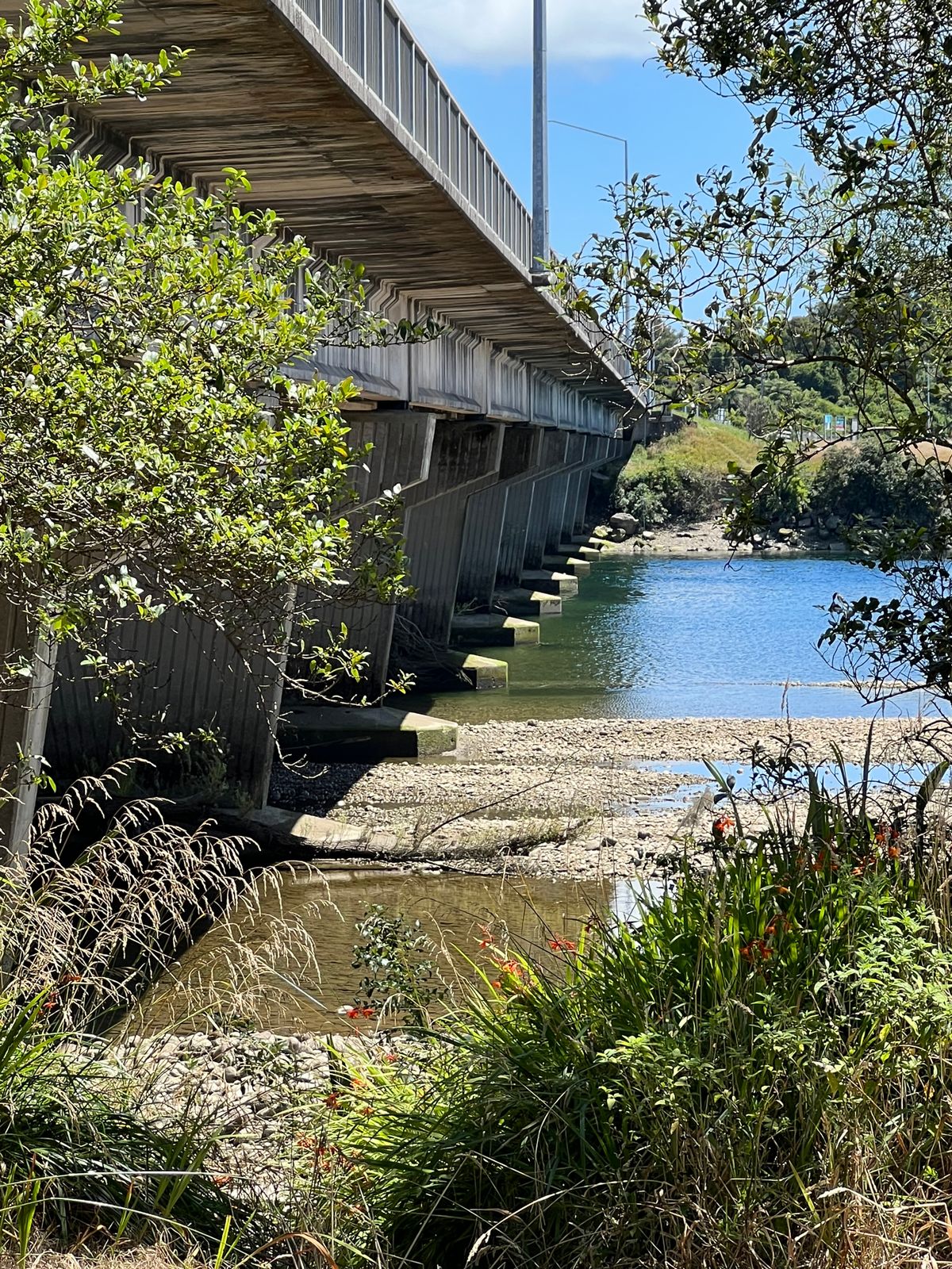 View from between holes 5 and 6 (and 10) along the bridge over Buller River