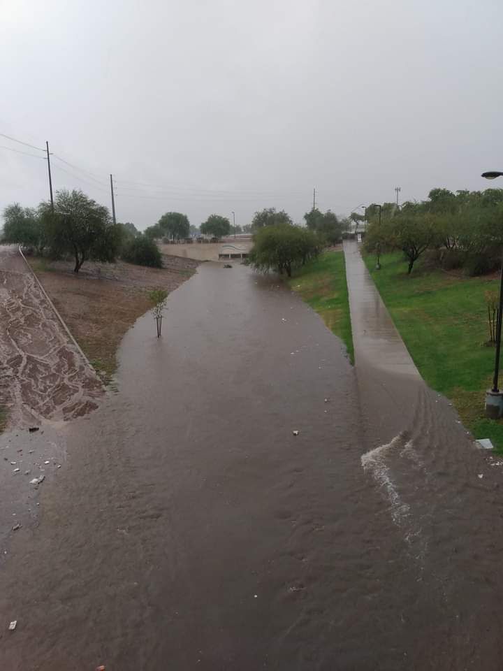 Hole 1 after monsoon downpour