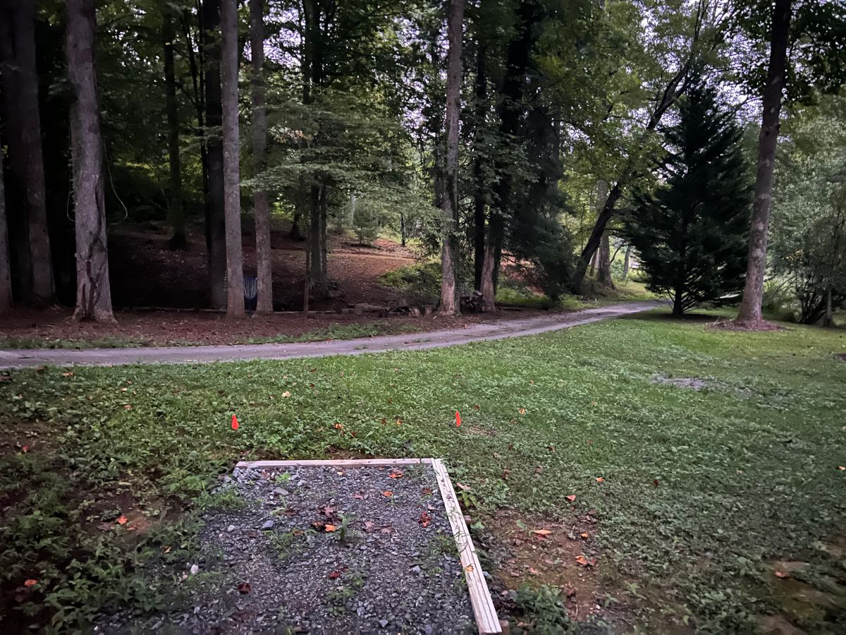 Hole 9 tee pad.