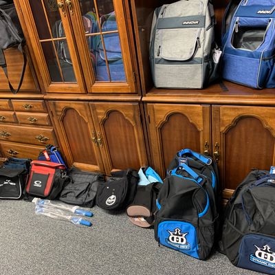 Some more bags and backpacks, as well as disc retrievers for the more unfortunate players.