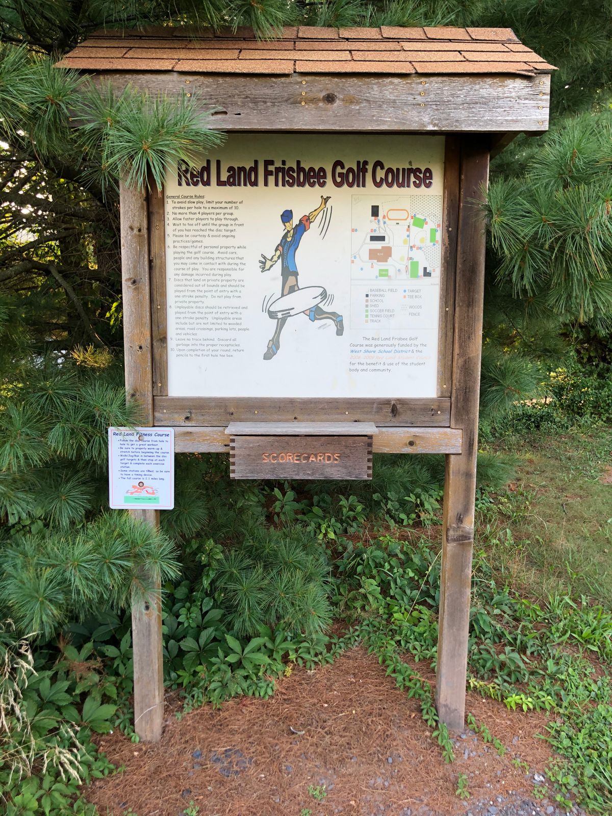 Hole #1 is up by the tennis courts.