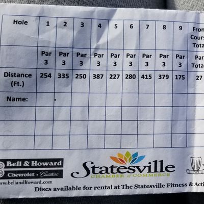 Course score card