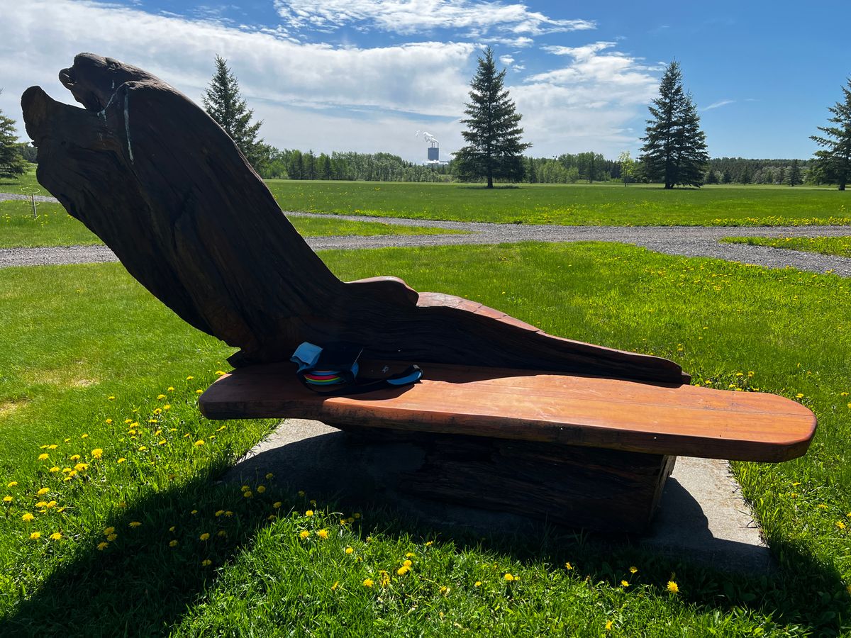A bench on the launch pad