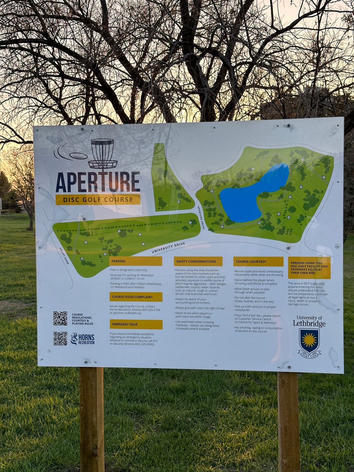 Aperture park Course Signage