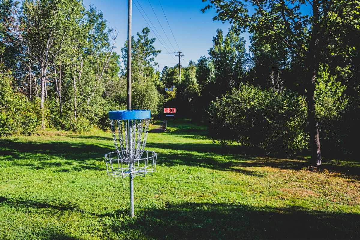 Hole 2 Basket looking towards tees. 