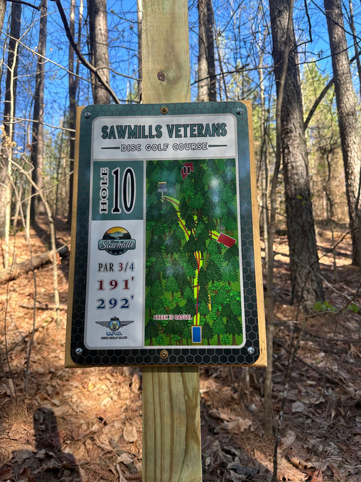 Hole 10 tee sign