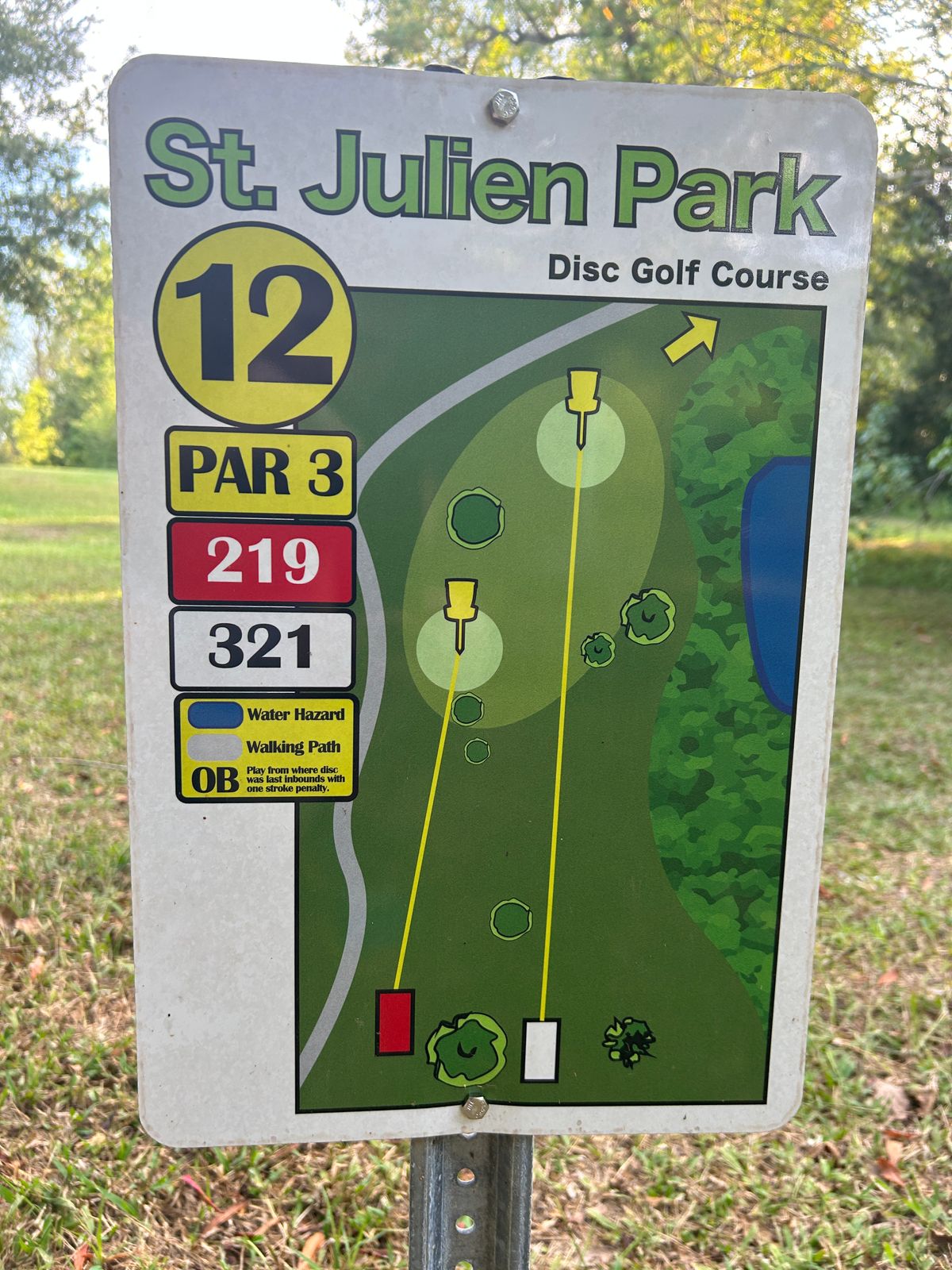 Hole 12 Tee Sign