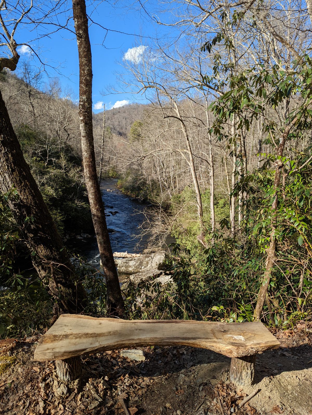 There is a bit of a hike from the parking area to the course, but you get some great views.