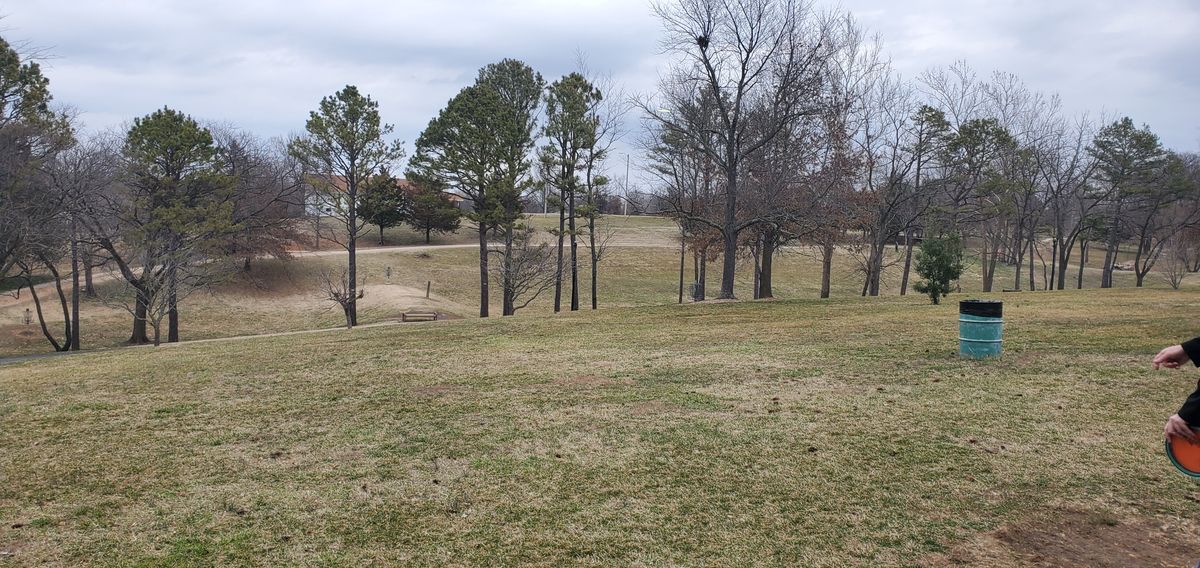 14th hole through the trees.