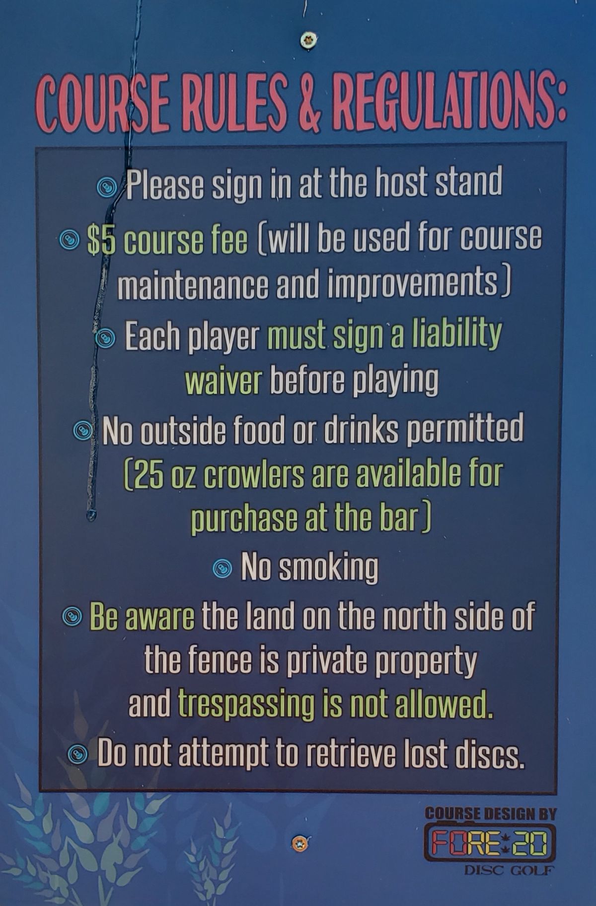 Course rules