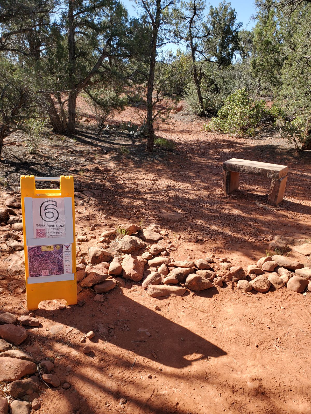 Hole 6. Last one. There are sticks with numbers on them to make 18 holes. I hear it is a little more difficult to follow.