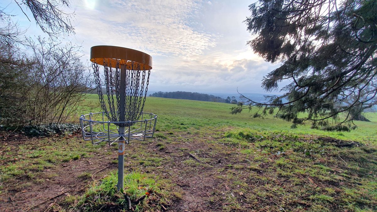 Basket overlooking the footgolf course