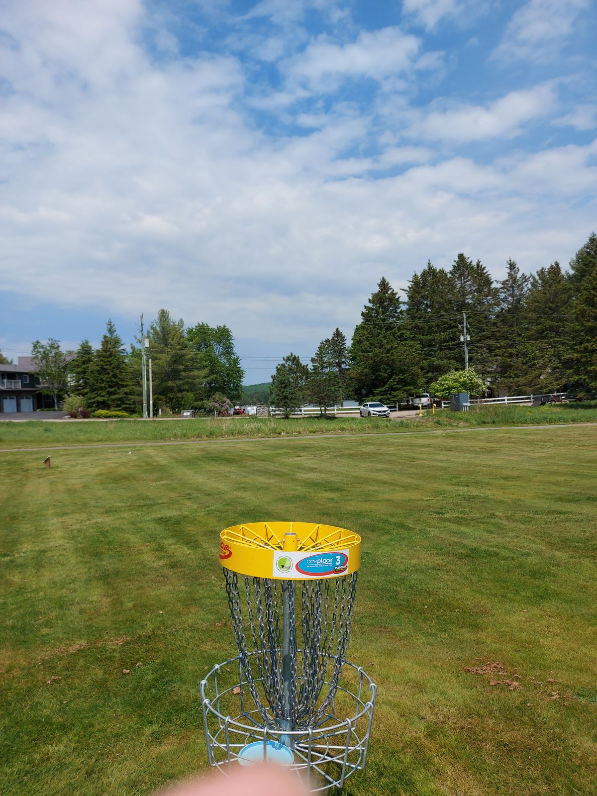 🥏🥏🥏🥏putting. On hole 3.