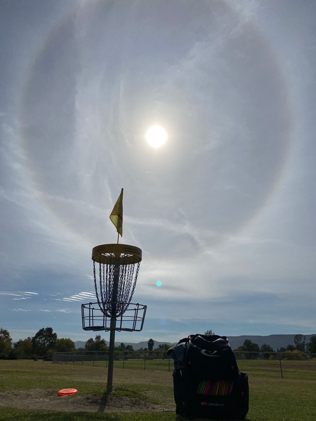 Practice basket on the way to hole one