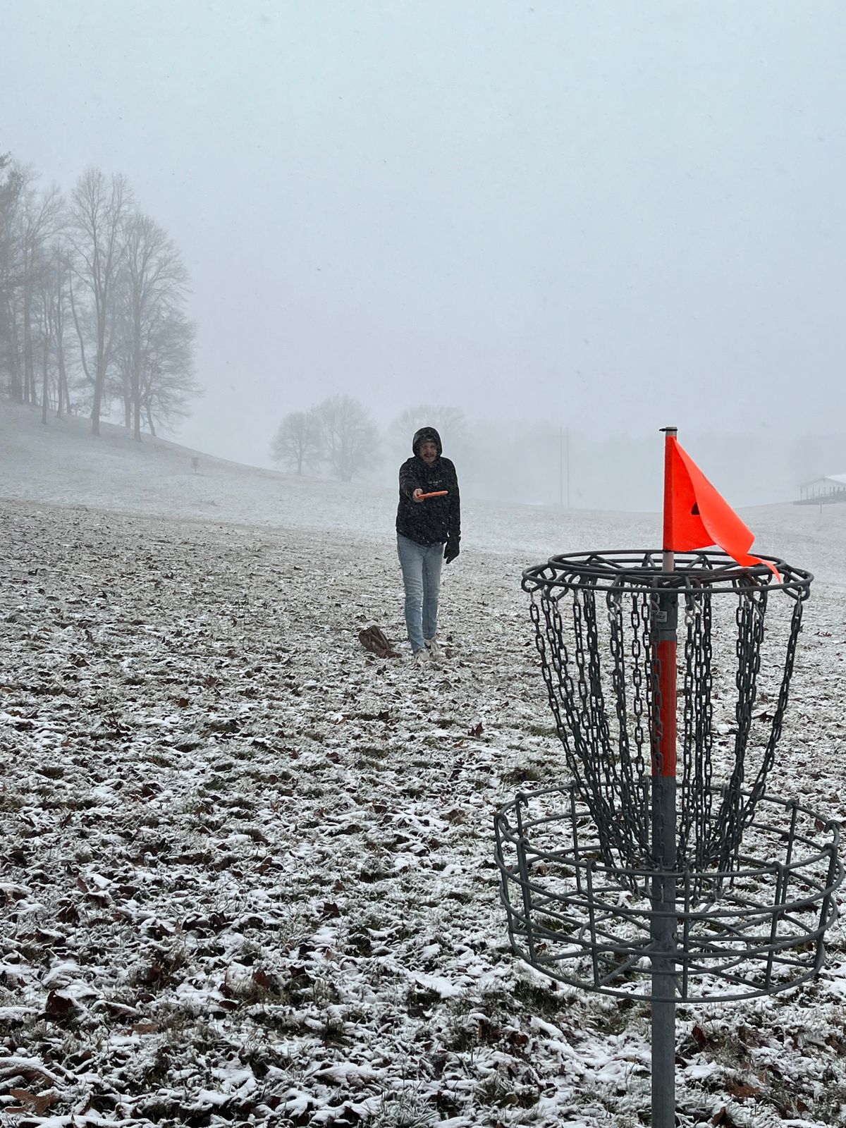 Bringing in the New Year at Soaring to Salvation DGC! Course is awesome even in the snow!