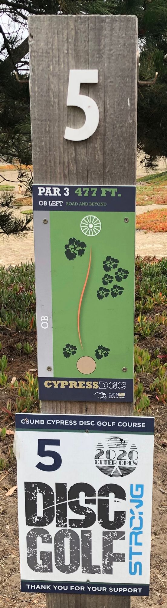 Hole 5's tee sign.