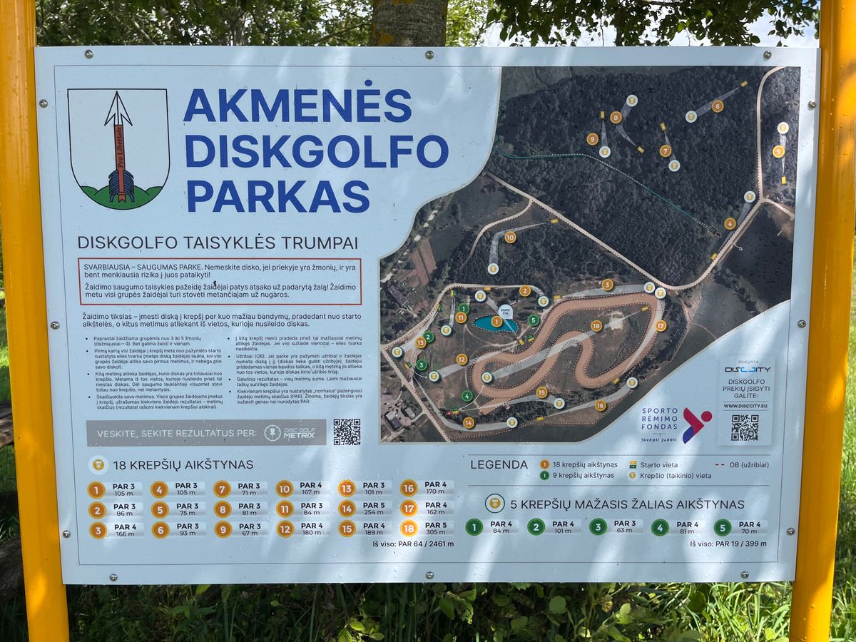 Akmenės Discgolfo Parkas map.