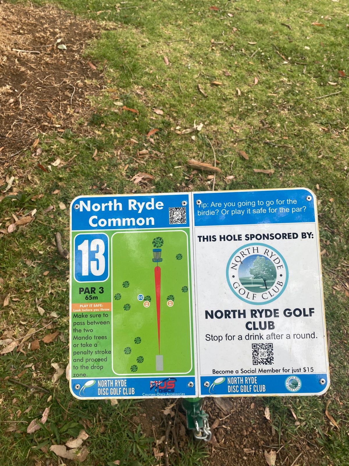 Hole 13 Tee Sign