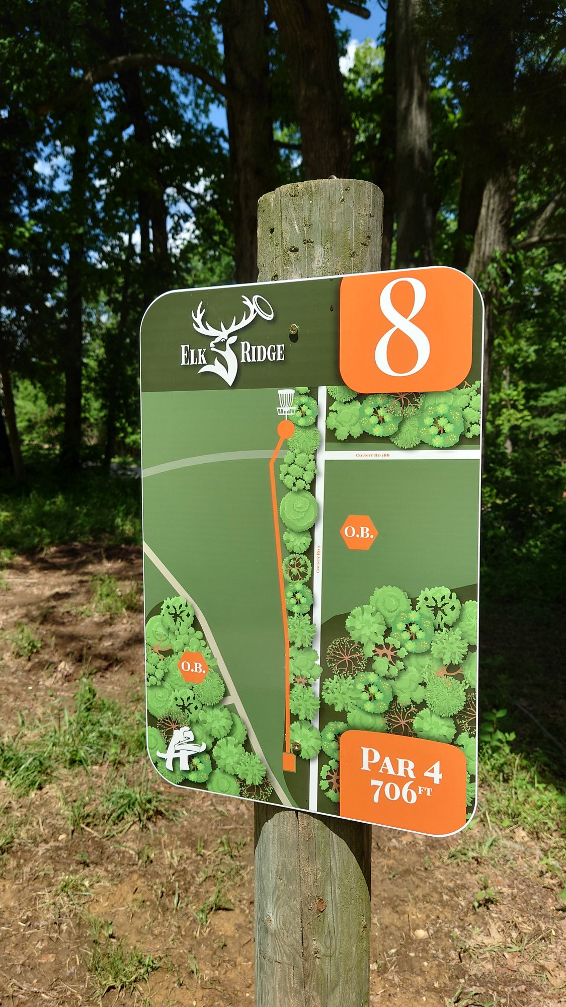 Hole 8 tee sign.