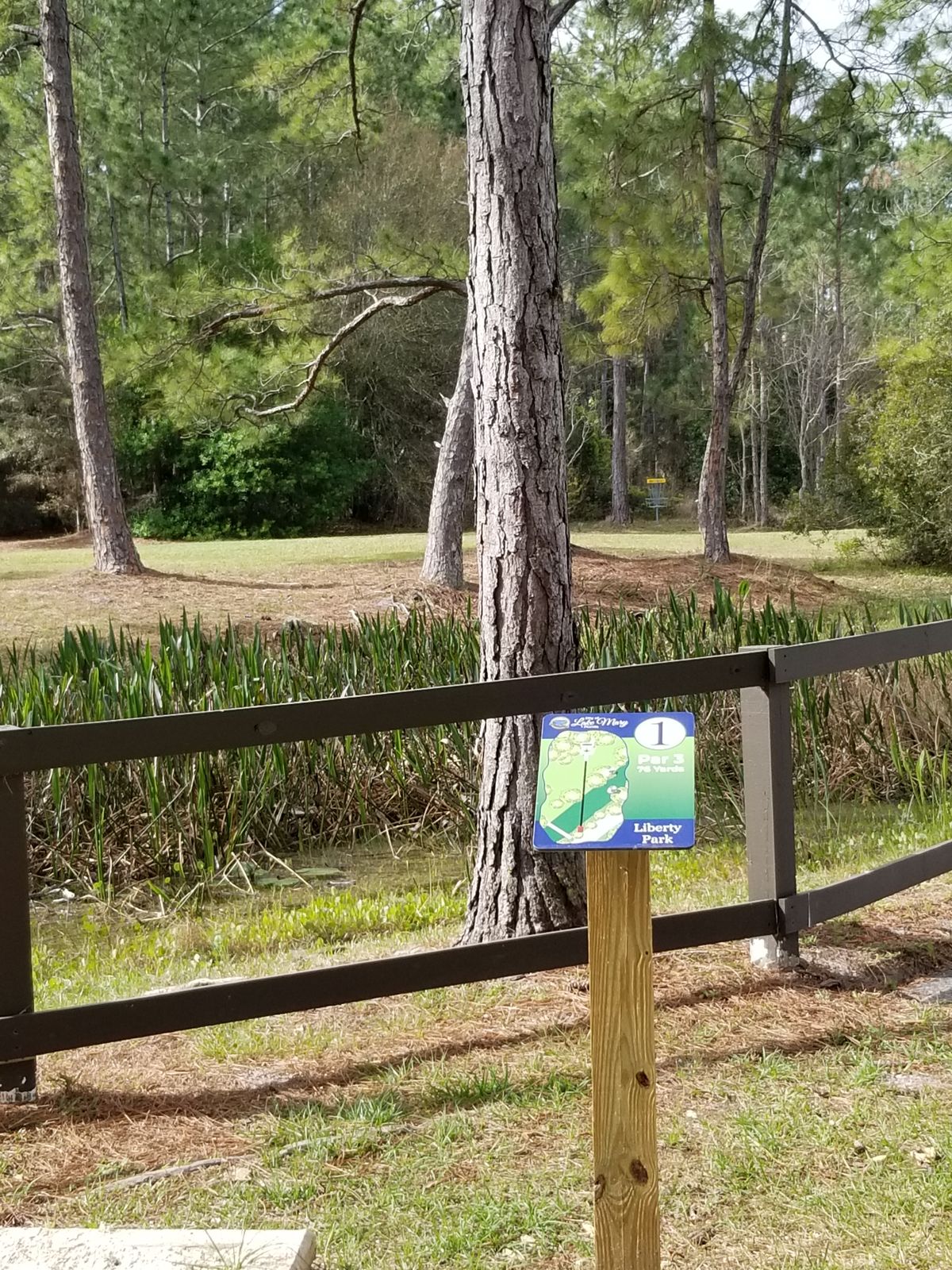 hole 1 across the pond