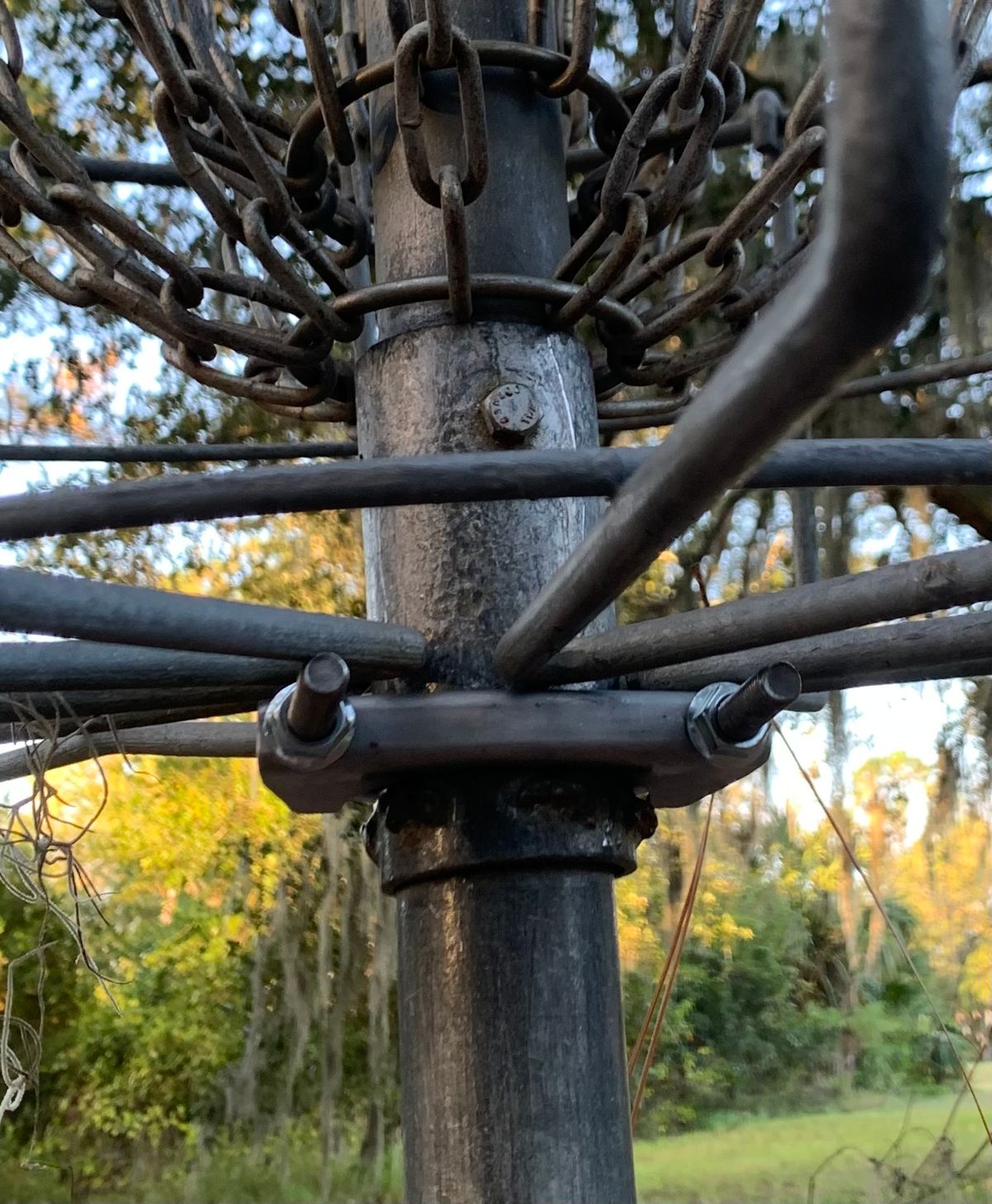 Exhaust clap I installed to hold up the basket on number 6.