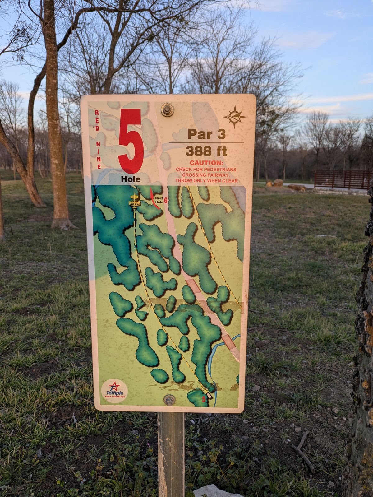 Hole 5 sign