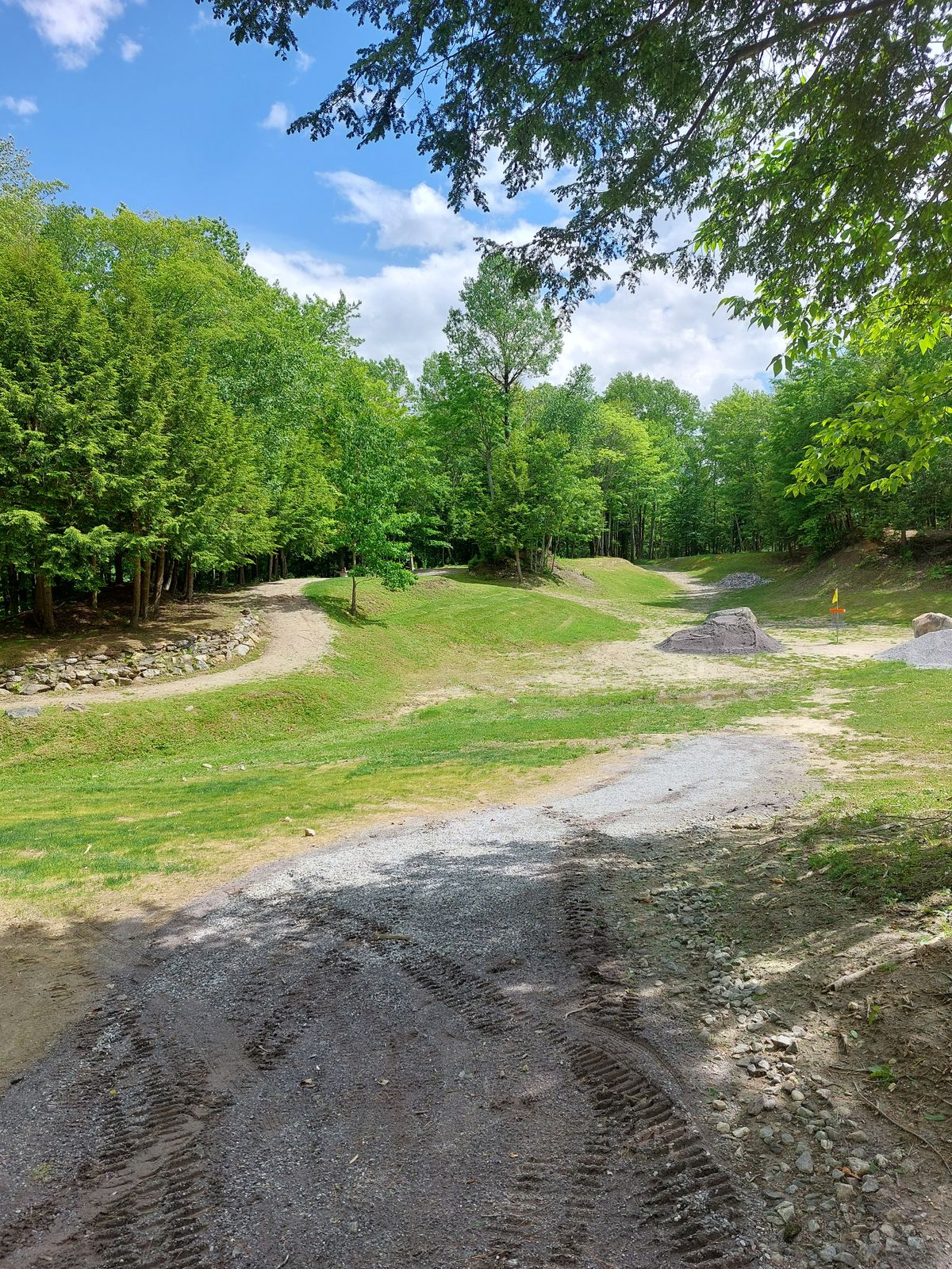 Looking back at a freshly manicured hole 11.