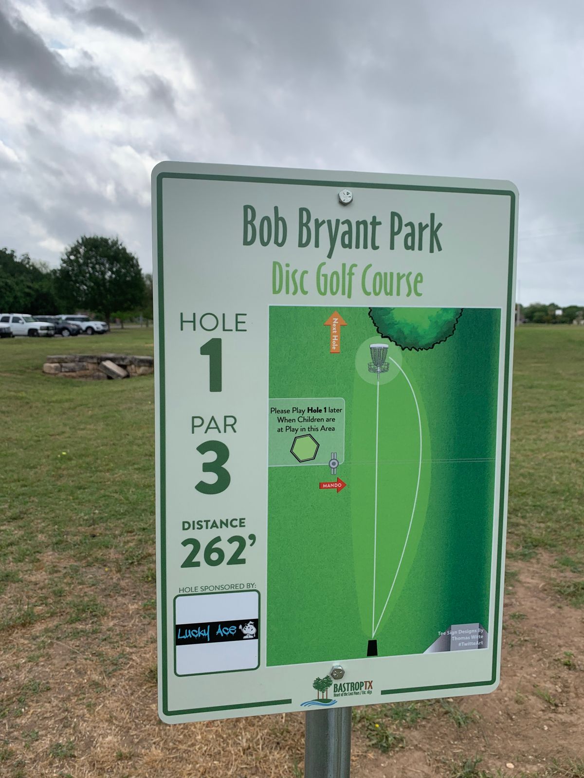 Hole 1 sign