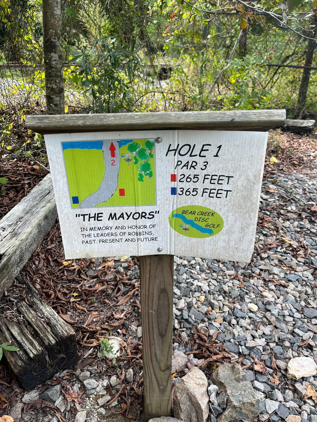 Hole 1 sign