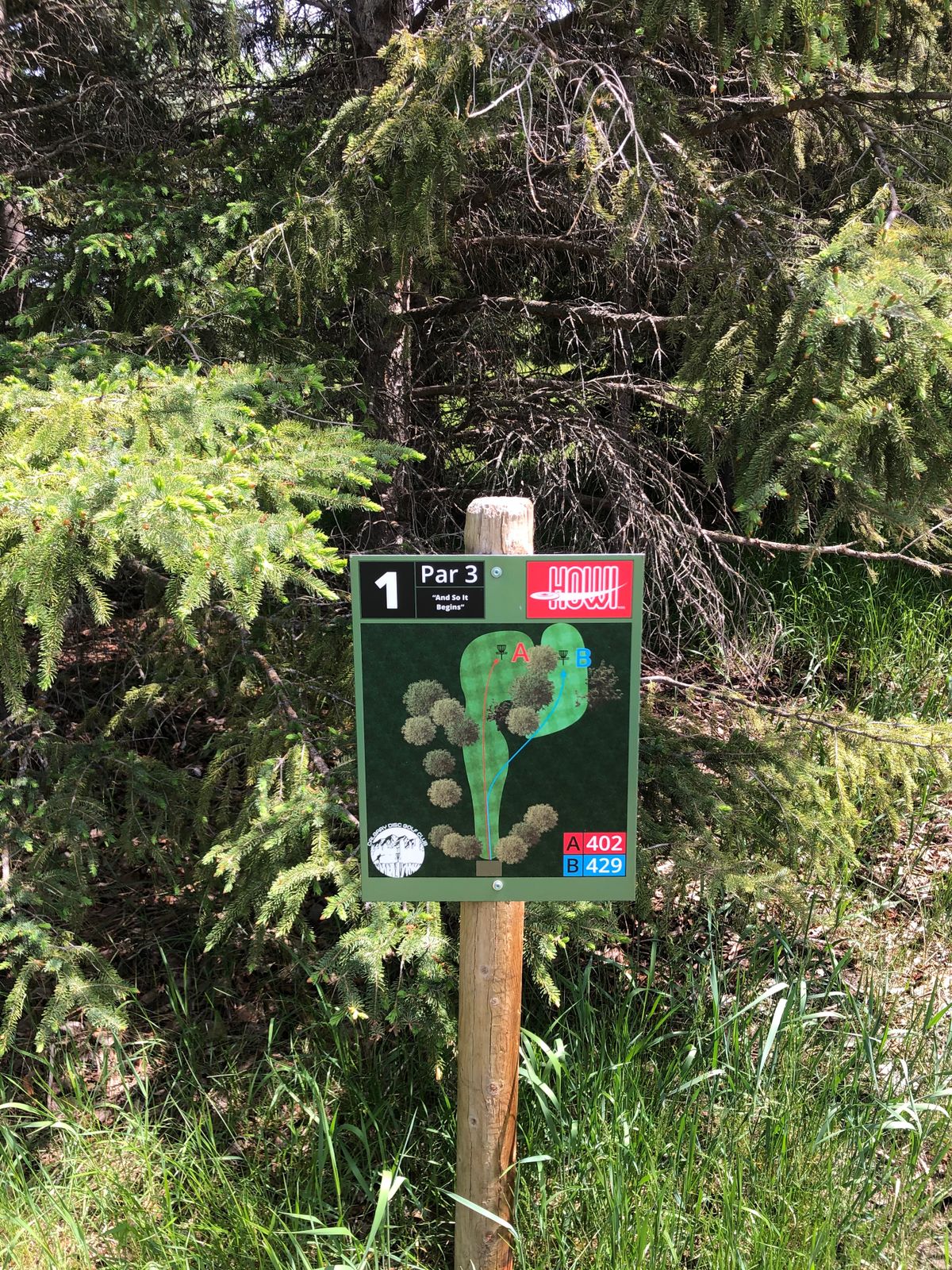 Tee sign hole 1