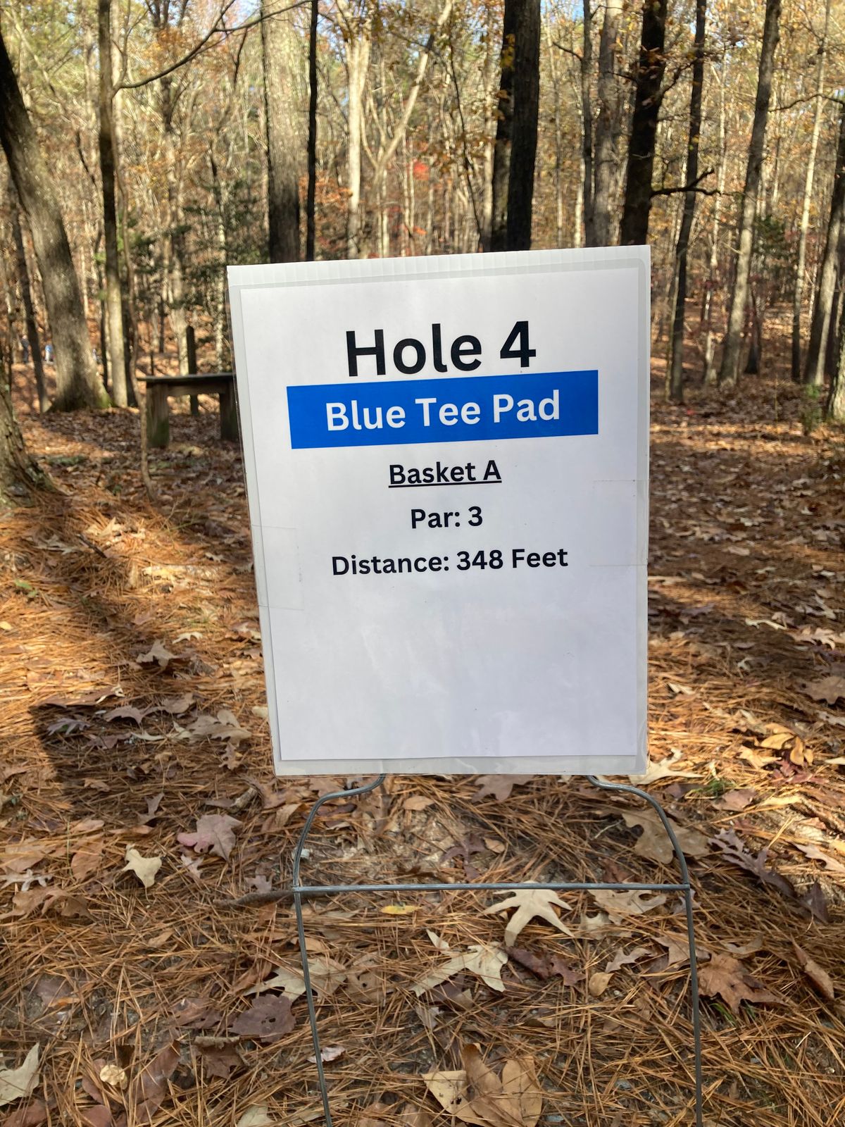 Hole 4 Blue Tee Sign