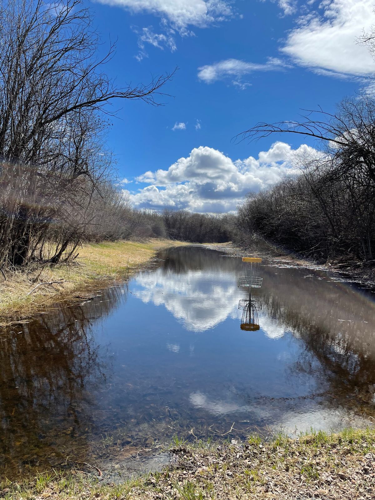 Hole 3 fully flooded from a high river