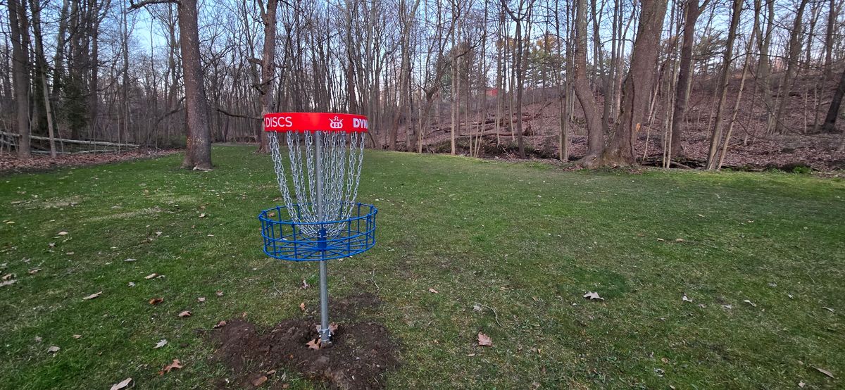 Hole 18 green, looking back down the fairway.