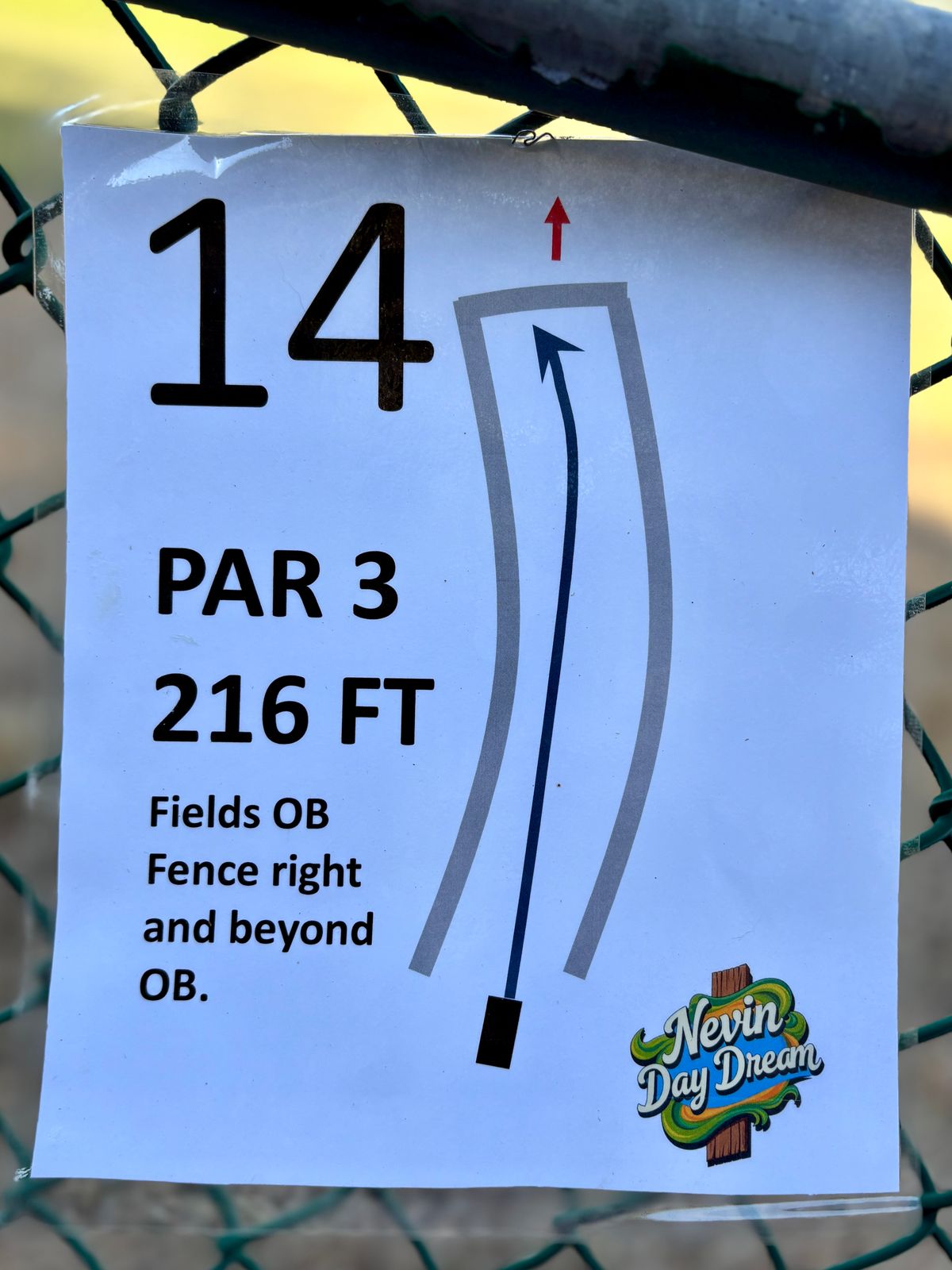 Hole 14 tee sign