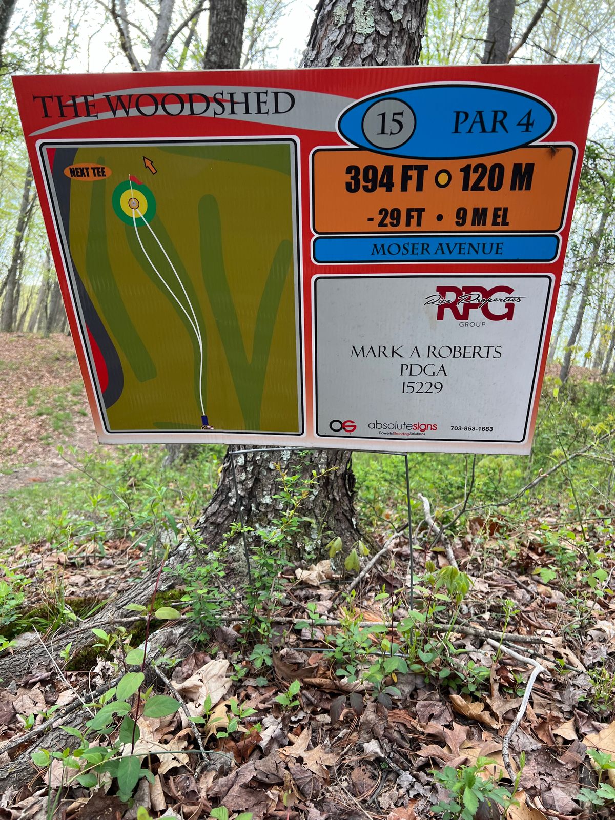 Hole #15 sign