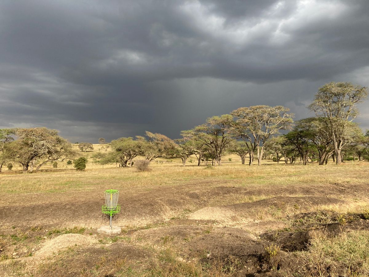 Hole 6 under the storm clouds.