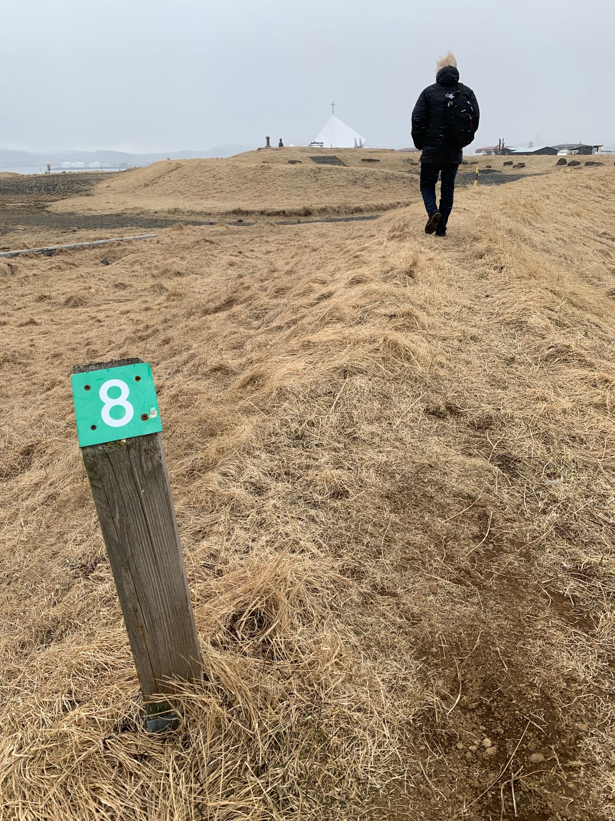 Tee marker and fairway hole 8